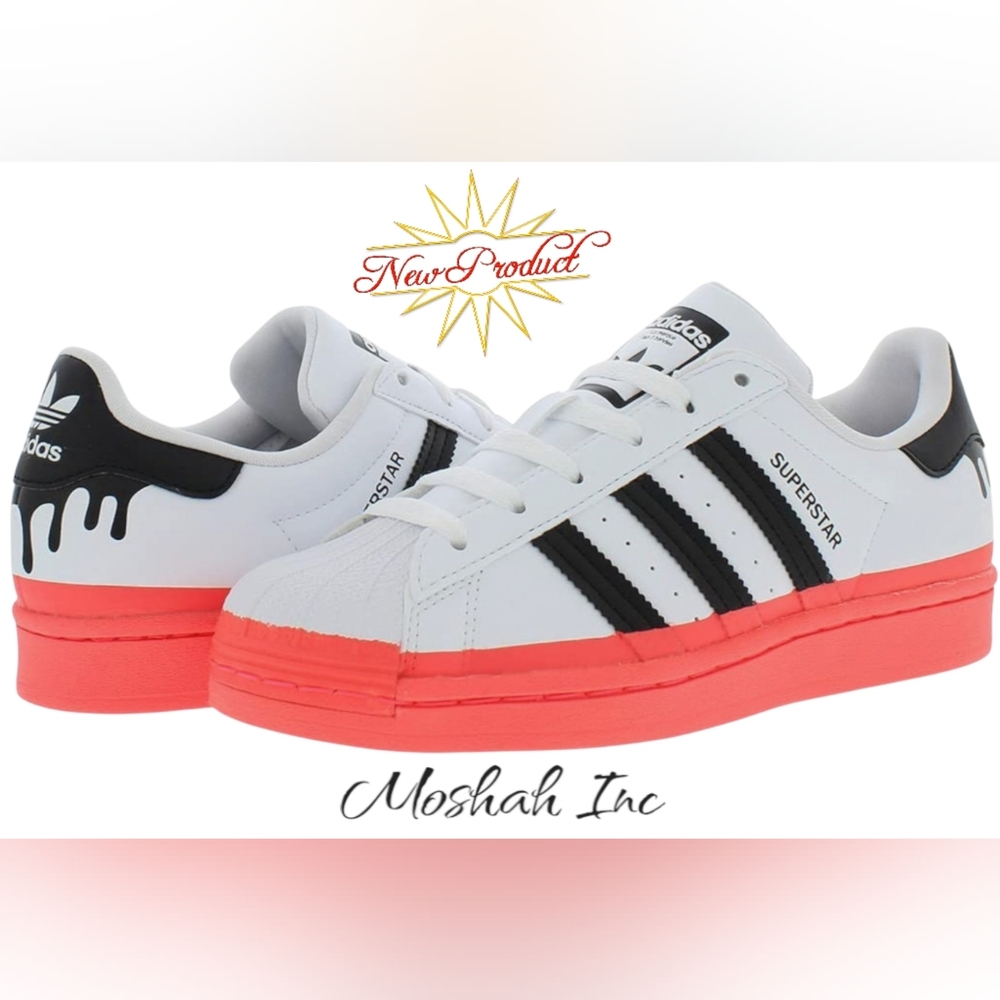 adidas Originals Baby Girl's Superstar CF (Toddler) White/Black/Turbo 9k - Picture 1 of 6